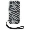 Karl Lagerfeld KLHCP16SHZBPKCCK iPhone16 6.1 czarny/black hardcase IML Zebra Pattern & Cord